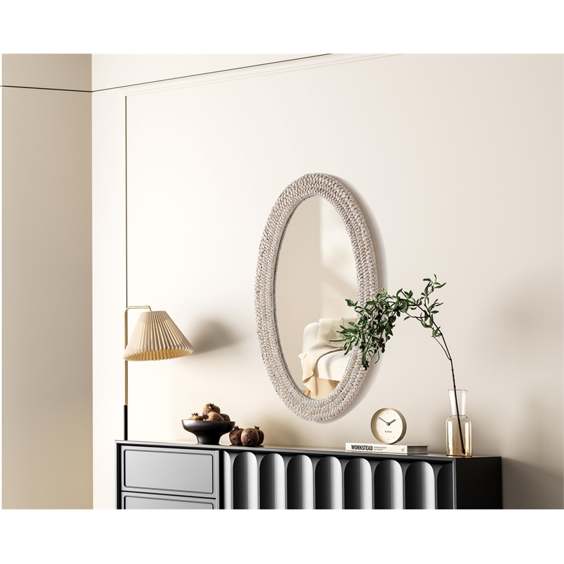 Elegant Decor Oval Cornhusk Mirror 24X42