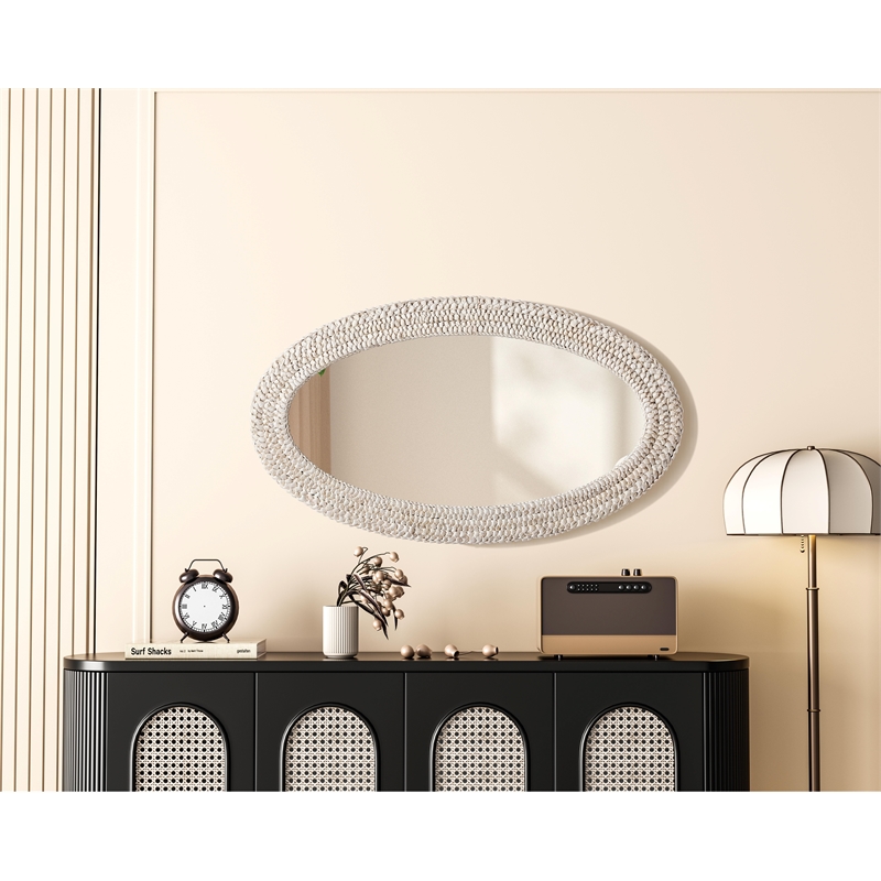 Elegant Decor Oval Cornhusk Mirror 24X42
