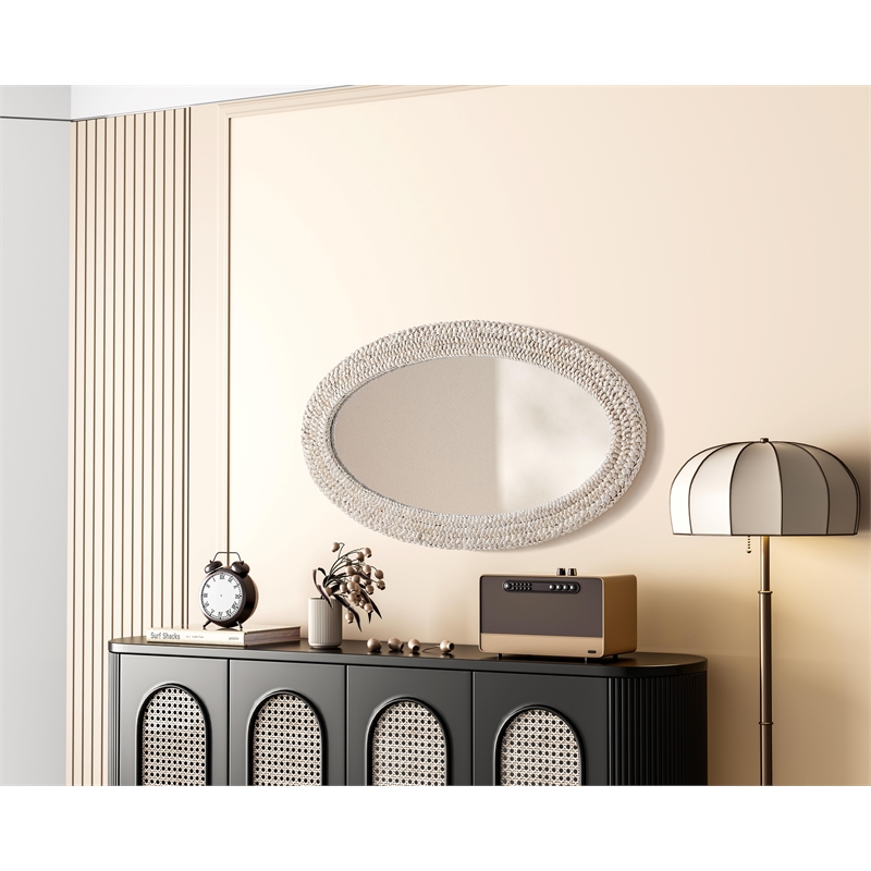 Elegant Decor Oval Cornhusk Mirror 24X42