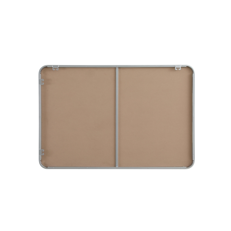 Elegant Decor Contour Metal Rectangle Mirror 28X42 In Silver