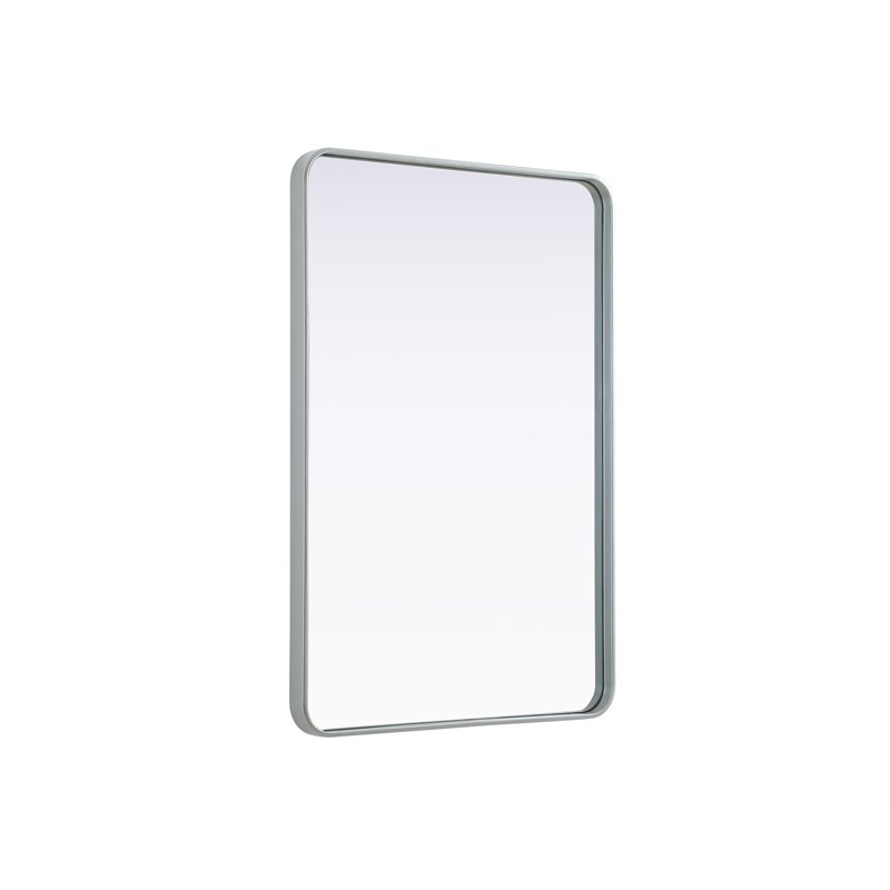 Elegant Decor Contour Metal Rectangle Mirror 28X42 In Silver
