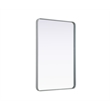 Elegant Decor Contour Metal Rectangle Mirror 28X42 In Silver