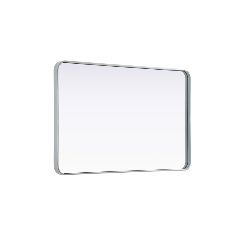 Elegant Decor Contour Metal Rectangle Mirror 28X42 In Silver