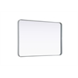 Elegant Decor Contour Metal Rectangle Mirror 28X42 In Silver