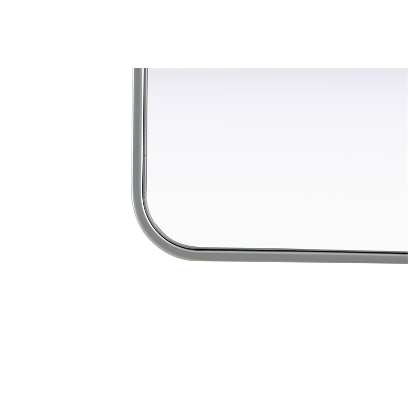 Elegant Decor Contour Metal Rectangle Mirror 28X42 In Silver