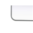 Elegant Decor Contour Metal Rectangle Mirror 28X42 In Silver