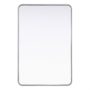 Elegant Decor Contour Metal Rectangle Mirror 28X42 In Silver
