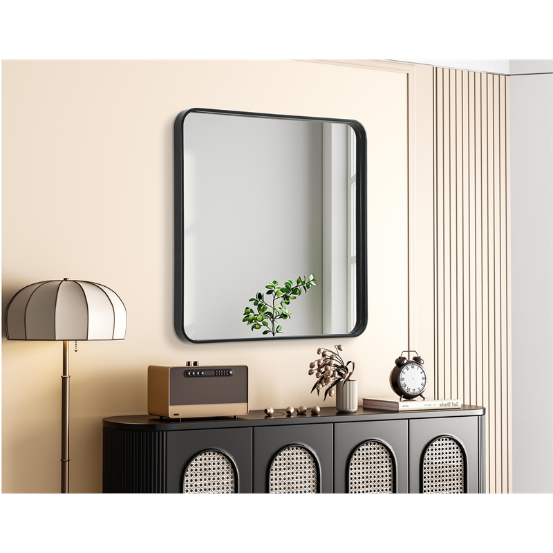 Elegant Decor Contour Metal Square Mirror 30X30