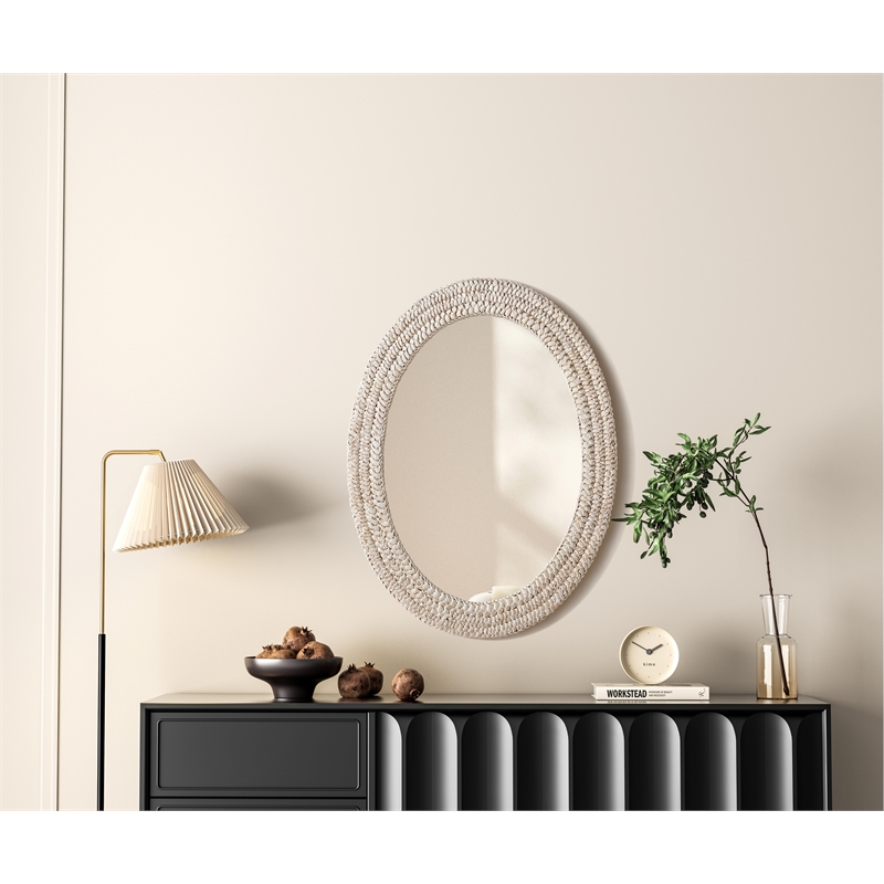 Elegant Decor Oval Cornhusk Mirror 27X36