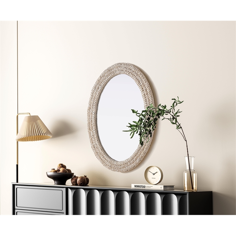 Elegant Decor Oval Cornhusk Mirror 27X36