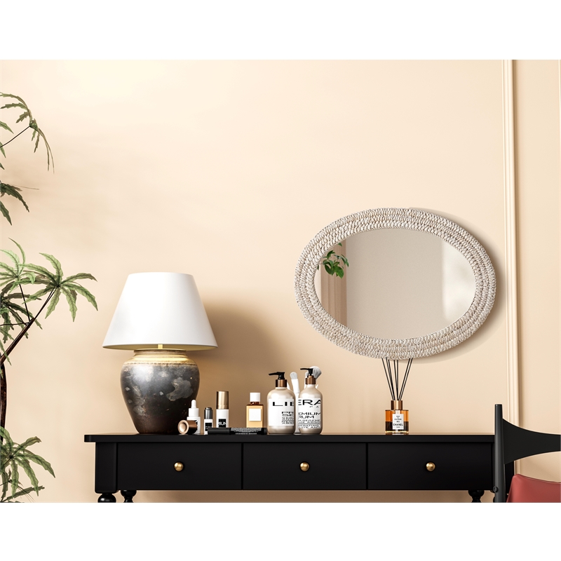 Elegant Decor Oval Cornhusk Mirror 27X36