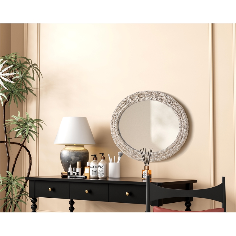 Elegant Decor Oval Cornhusk Mirror 27X36