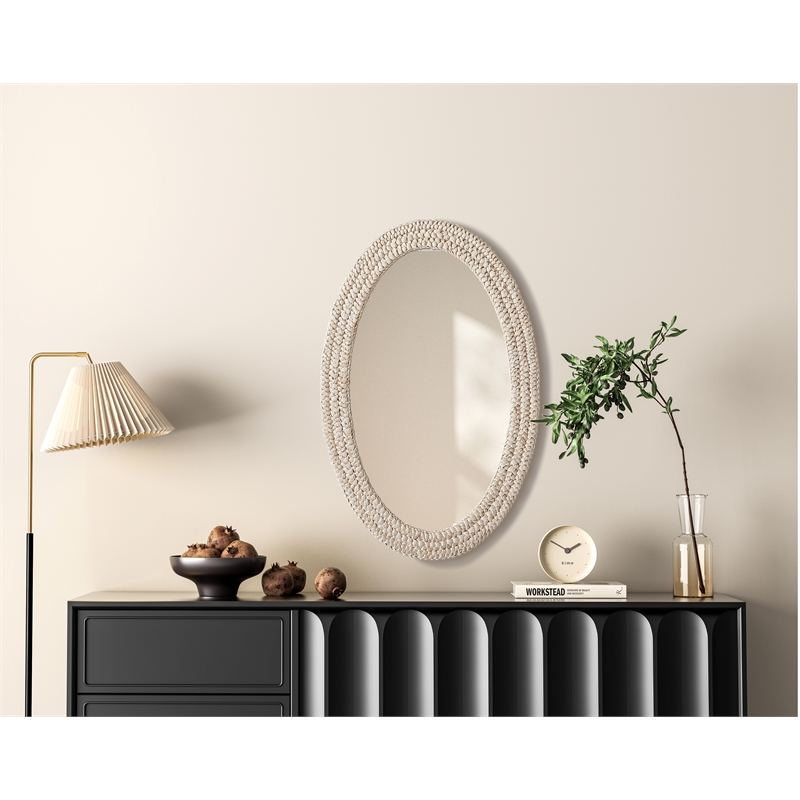 Elegant Decor Oval Cornhusk Mirror 27X42
