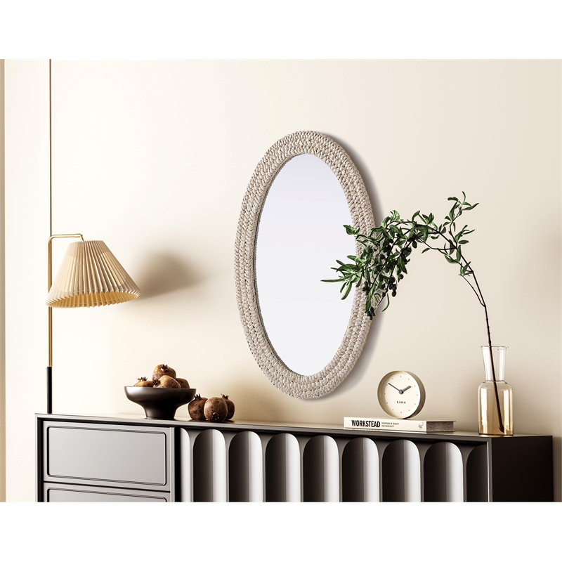 Elegant Decor Oval Cornhusk Mirror 27X42