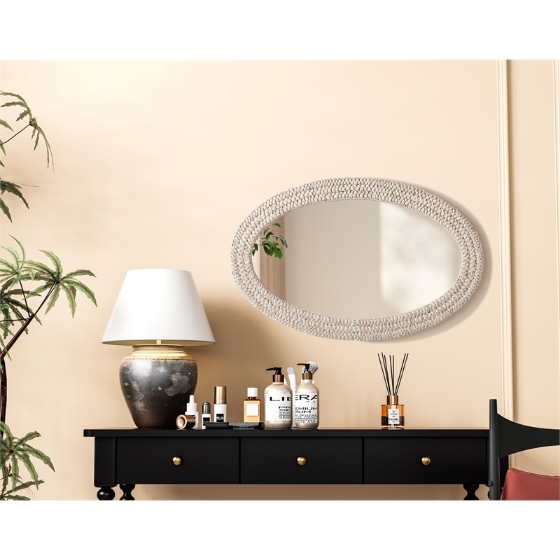 Elegant Decor Oval Cornhusk Mirror 27X42