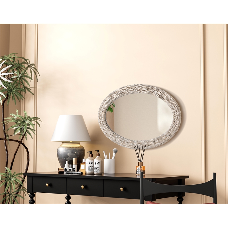 Elegant Decor Oval Cornhusk Mirror 27X42