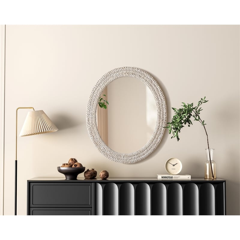 Elegant Decor Oval Cornhusk Mirror 30X36