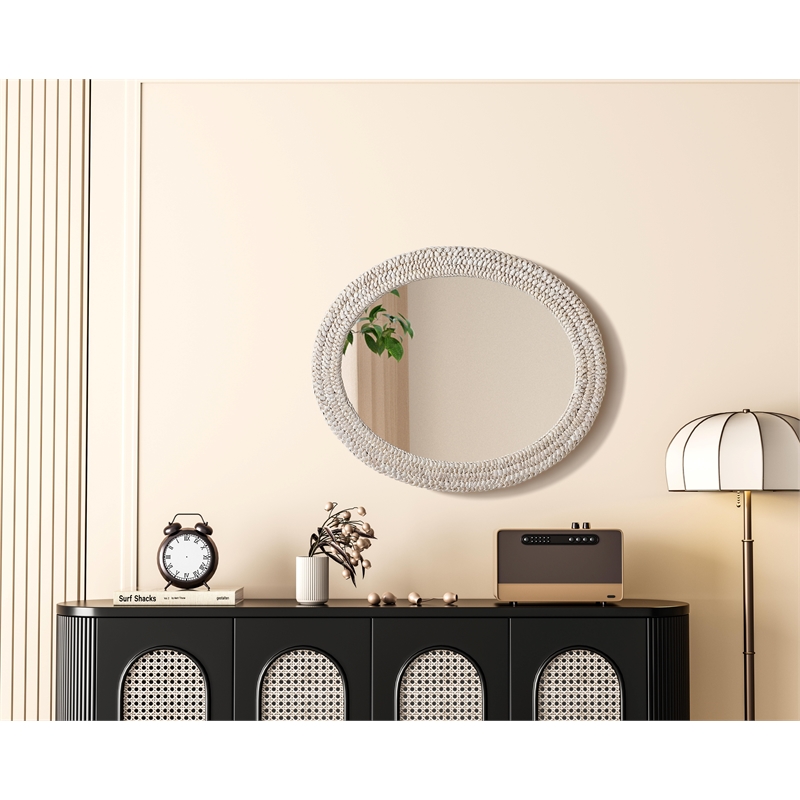 Elegant Decor Oval Cornhusk Mirror 30X36