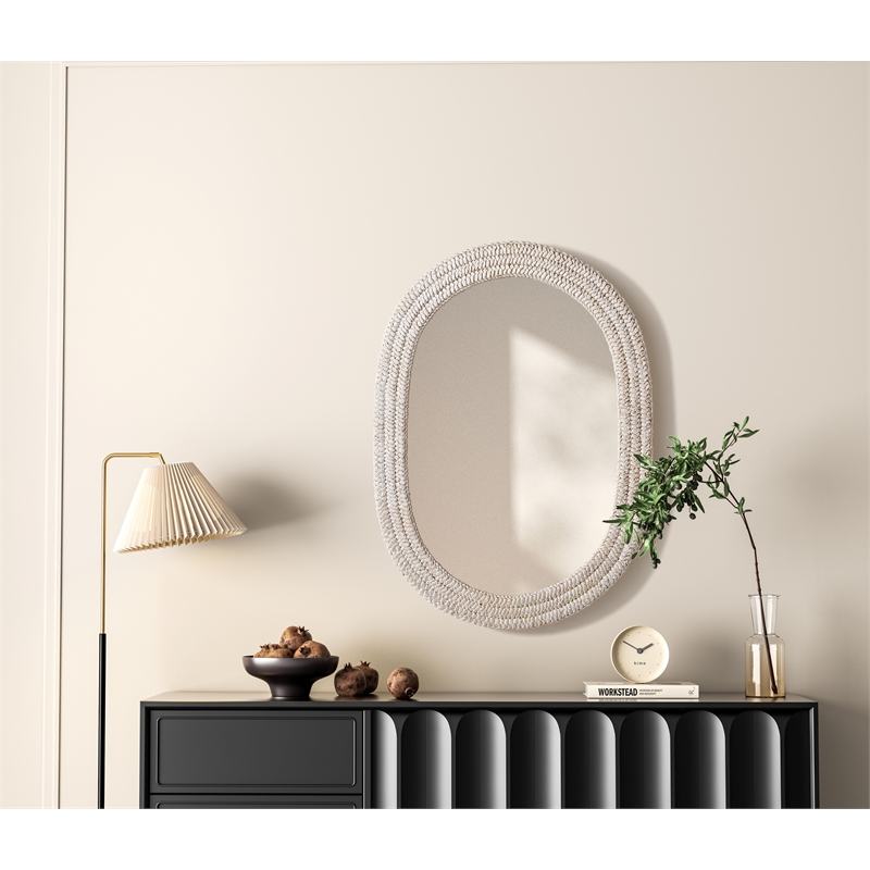 Elegant Decor Oval Cornhusk Mirror 30X42