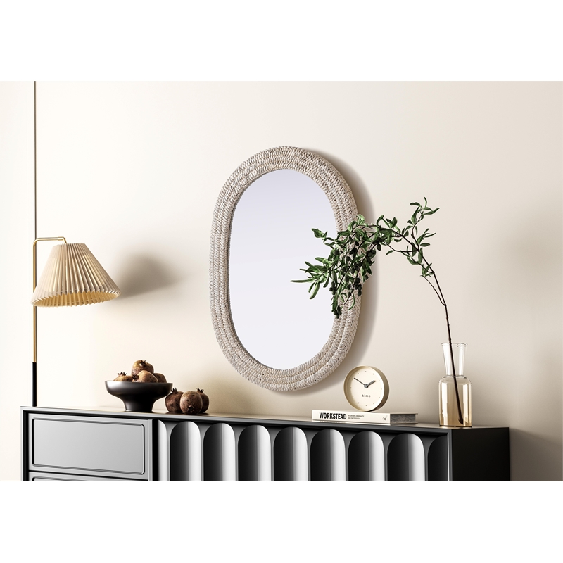Elegant Decor Oval Cornhusk Mirror 30X42