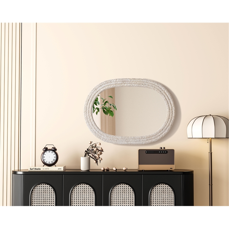 Elegant Decor Oval Cornhusk Mirror 30X42