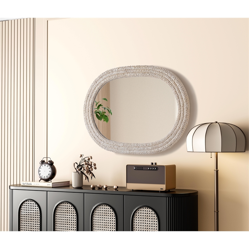 Elegant Decor Oval Cornhusk Mirror 30X42