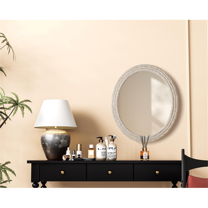 Elegant Decor Oval Cornhusk Mirror 36X42