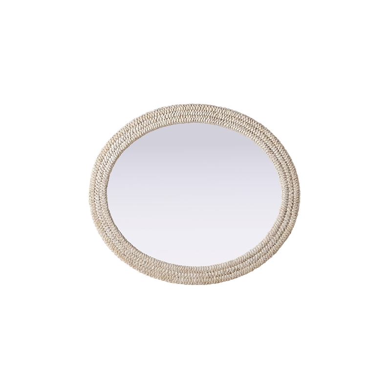 Elegant Decor Oval Cornhusk Mirror 36X42