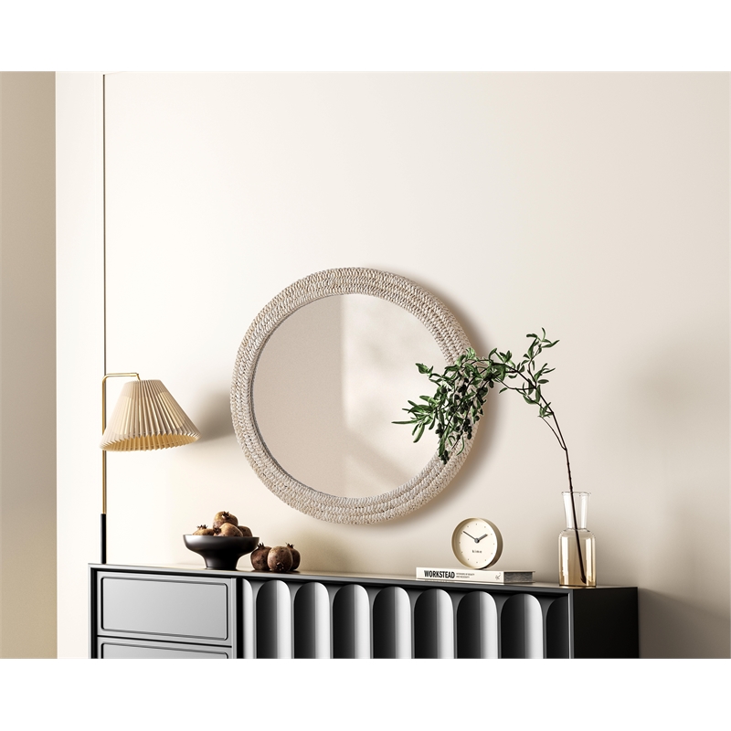 Elegant Decor Oval Cornhusk Mirror 36X42