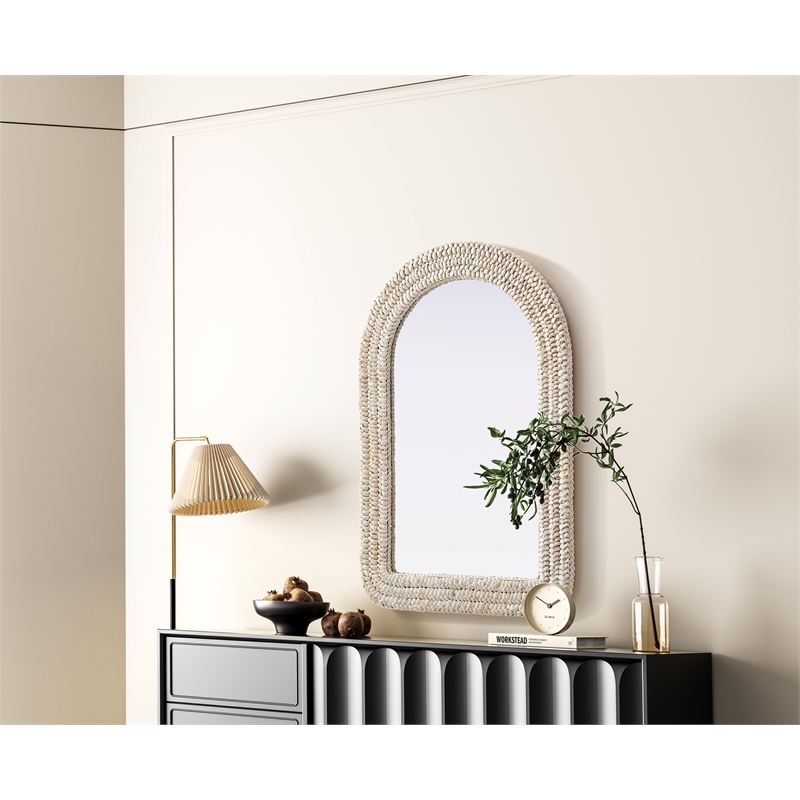 Elegant Decor Arch Cornhusk Mirror 24X36