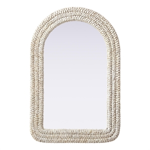 Elegant Decor Arch Cornhusk Mirror 24X36&quot Linen White