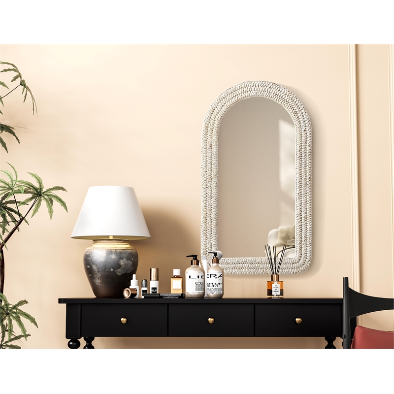 Elegant Decor Arch Cornhusk Mirror 24X42