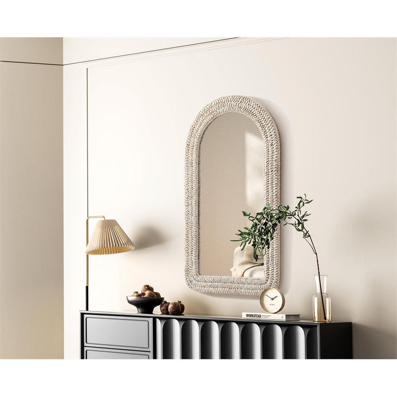 Elegant Decor Arch Cornhusk Mirror 24X42