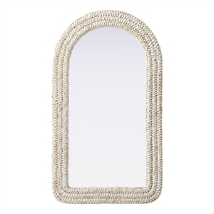 Elegant Decor Arch Cornhusk Mirror 24X42&quot Linen White