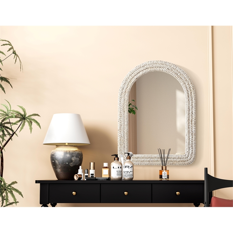 Elegant Decor Arch Cornhusk Mirror 27X36