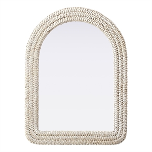 Elegant Decor Arch Cornhusk Mirror 27X36&quot Linen White