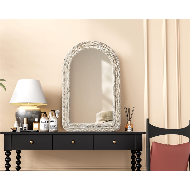 Elegant Decor Arch Cornhusk Mirror 27X42