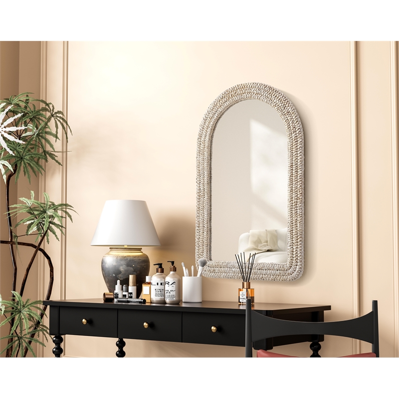 Elegant Decor Arch Cornhusk Mirror 27X42