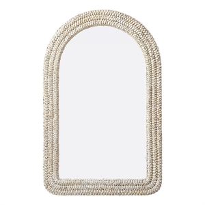 Elegant Decor Arch Cornhusk Mirror 27X42&quot Linen White