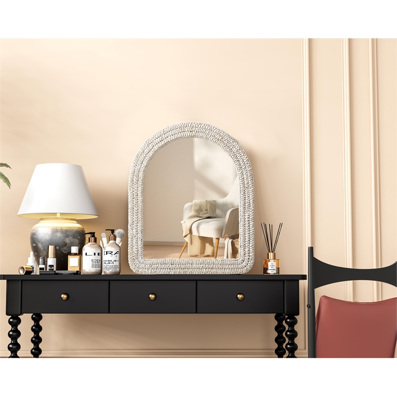 Elegant Decor Arch Cornhusk Mirror 30X36