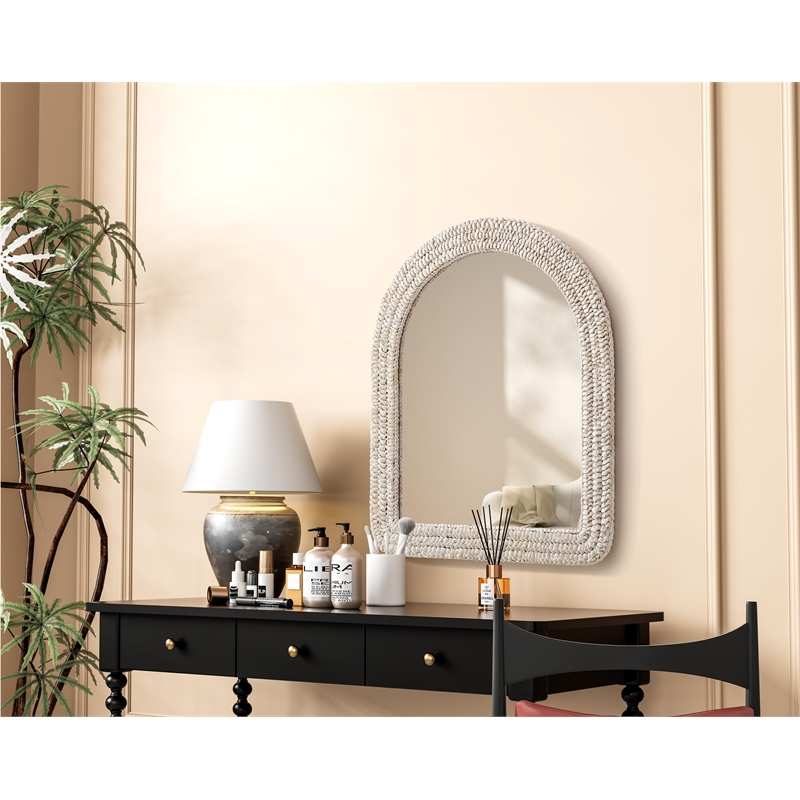 Elegant Decor Arch Cornhusk Mirror 30X36