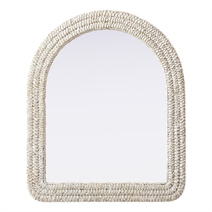 Elegant Decor Arch Cornhusk Mirror 30X36&quot Linen White