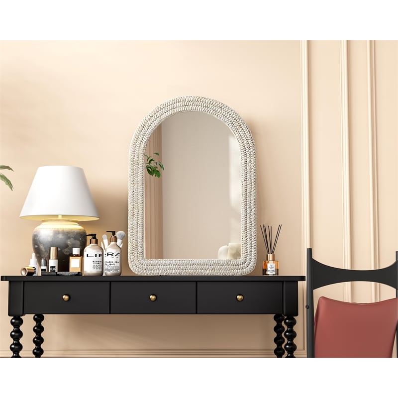 Elegant Decor Arch Cornhusk Mirror 30X42