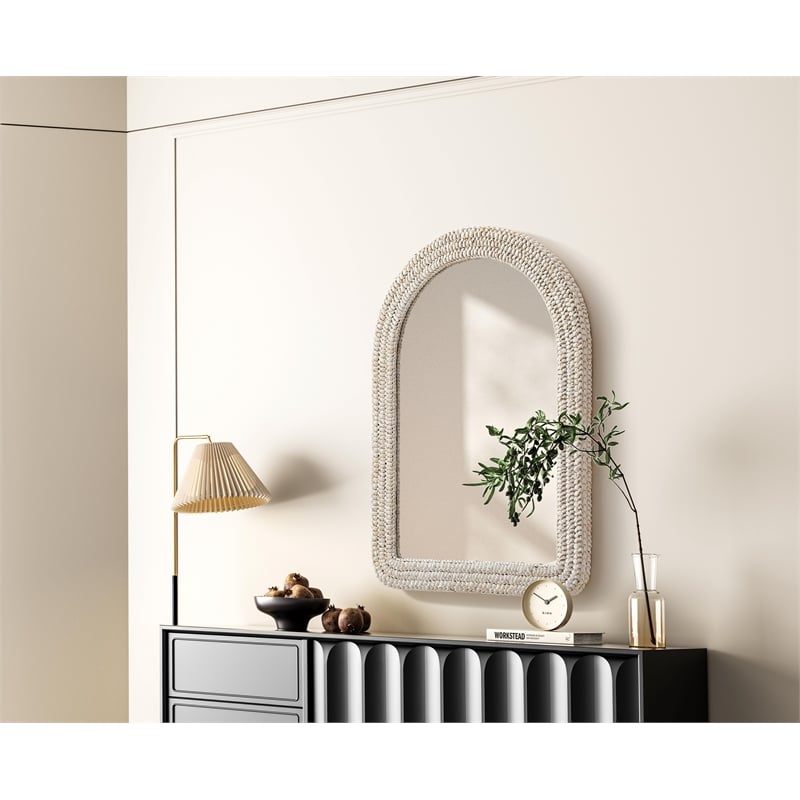 Elegant Decor Arch Cornhusk Mirror 30X42