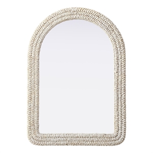 Elegant Decor Arch Cornhusk Mirror 30X42&quot Linen White