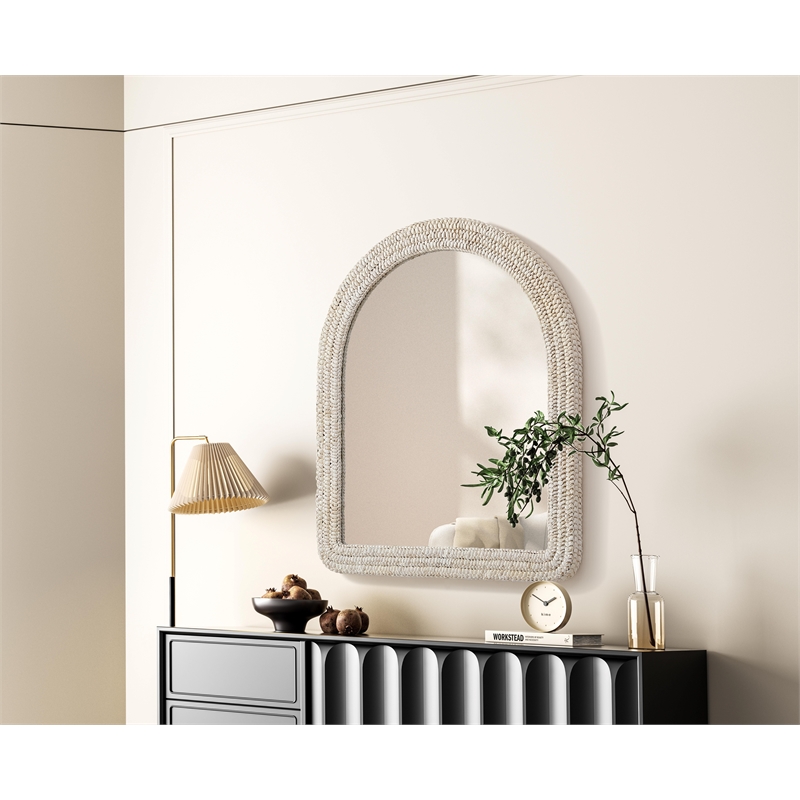 Elegant Decor Arch Cornhusk Mirror 36X42