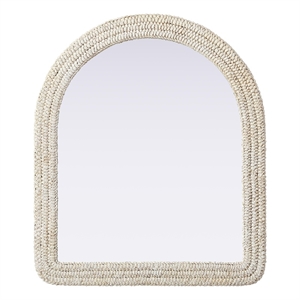 Elegant Decor Arch Cornhusk Mirror 36X42&quot Linen White