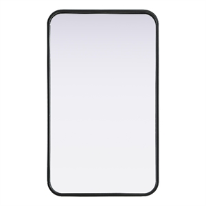 Elegant Decor Contour Metal Rectangle Mirror 18X30&quot Black