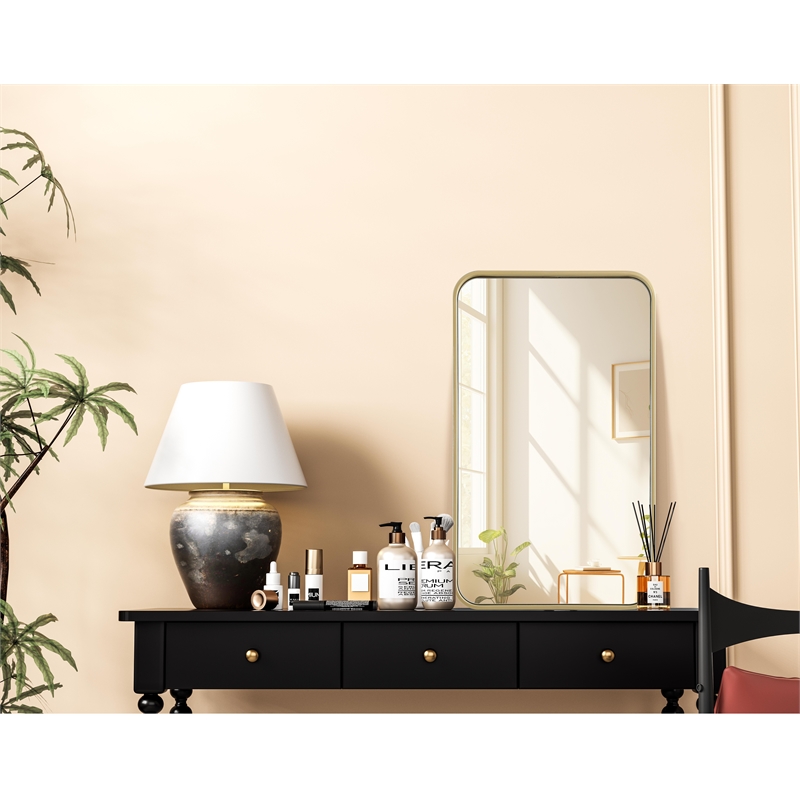 Elegant Decor Contour Metal Rectangle Mirror 18X30