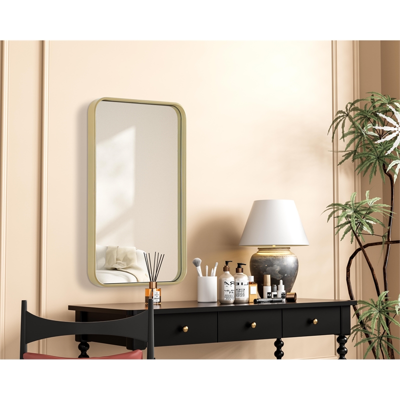 Elegant Decor Contour Metal Rectangle Mirror 18X30